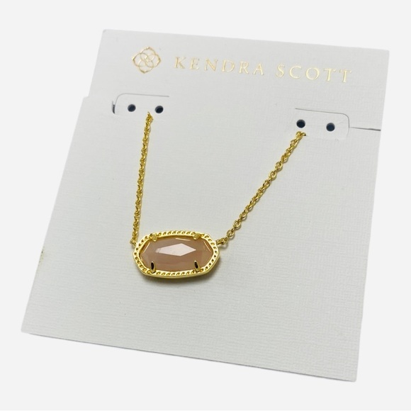 Kendra Scott Jewelry - Kendra Scott Pink Rose Quartz Necklace w 14k Yellow Gold Plated NWT$55